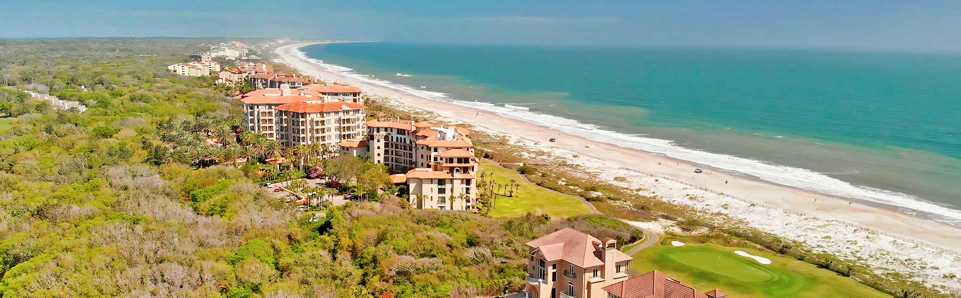 Amelia Island Coastline with large homes and condos