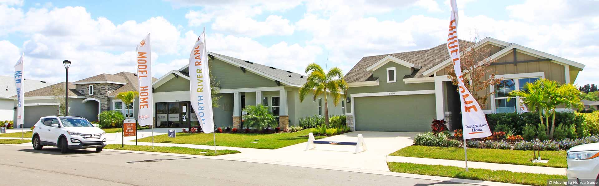 single story model homes in Florida