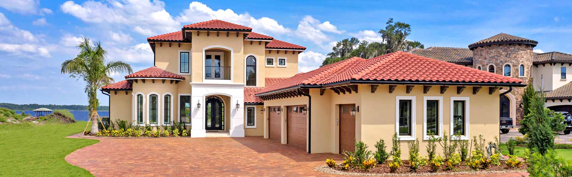 Mediterranean Style Home with Red Roof