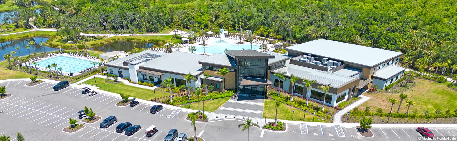 community amenity center with swimming pools