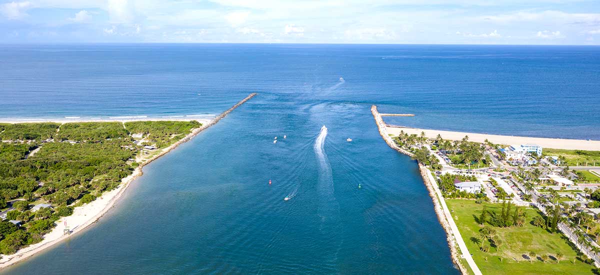 Large canal inlet from Atlantic Ocean in Fort Pierce