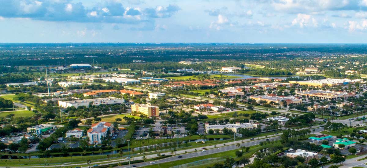 Aerial view of Port St Lucie Florida