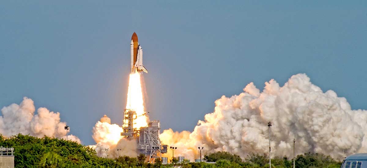 Space Shuttle taking off