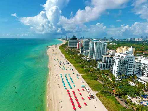 Miami Beach coastline on a sunny day