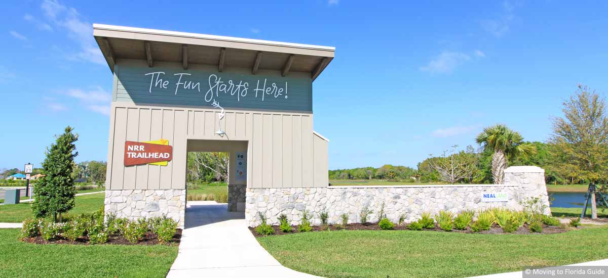 Covered entrance to an outdoor nature trail