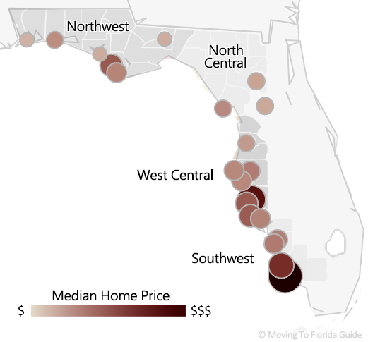 Florida Median Home Price by City Region