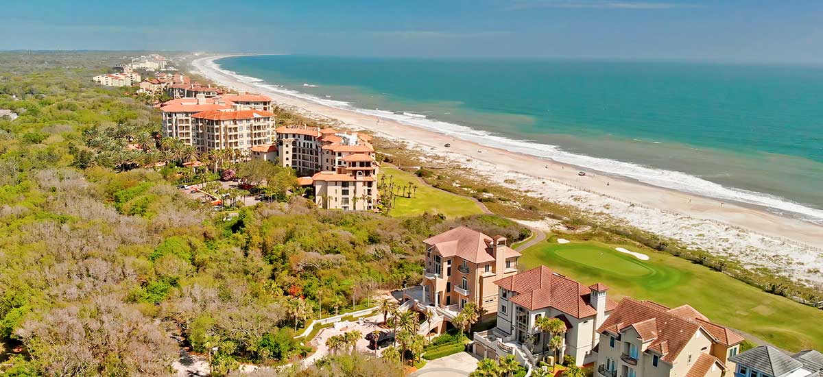 beachfront condos and large homes overlooking Atlantic ocean