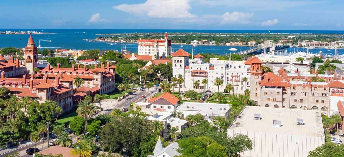 red tile roofs of historic St Augustine Florida