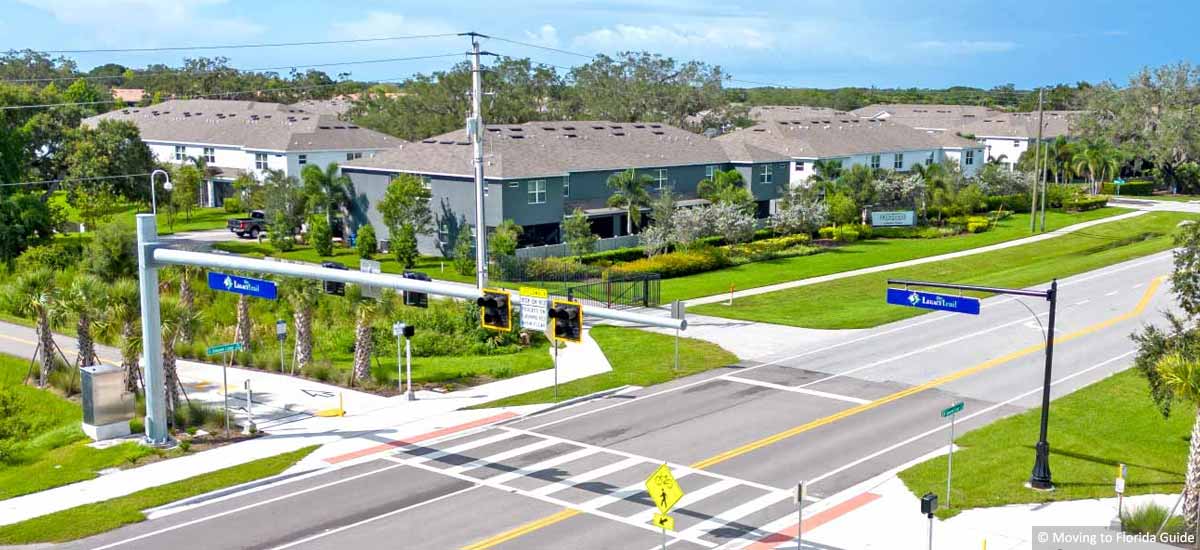 condo buildings next to fitness trail